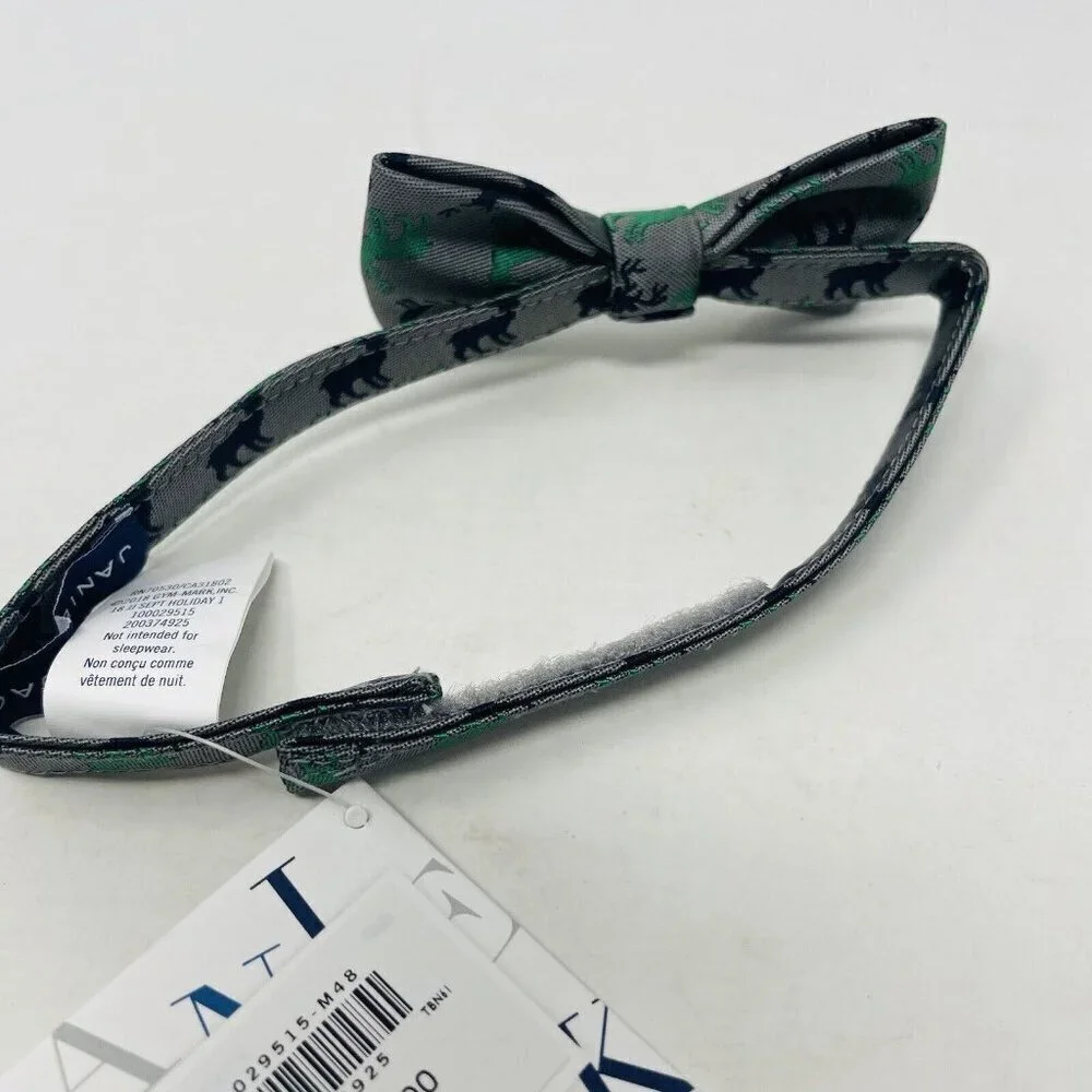 Janie and Jack Baby Boys 0-24 Months Holiday Reindeer Print Adjustable Bowtie